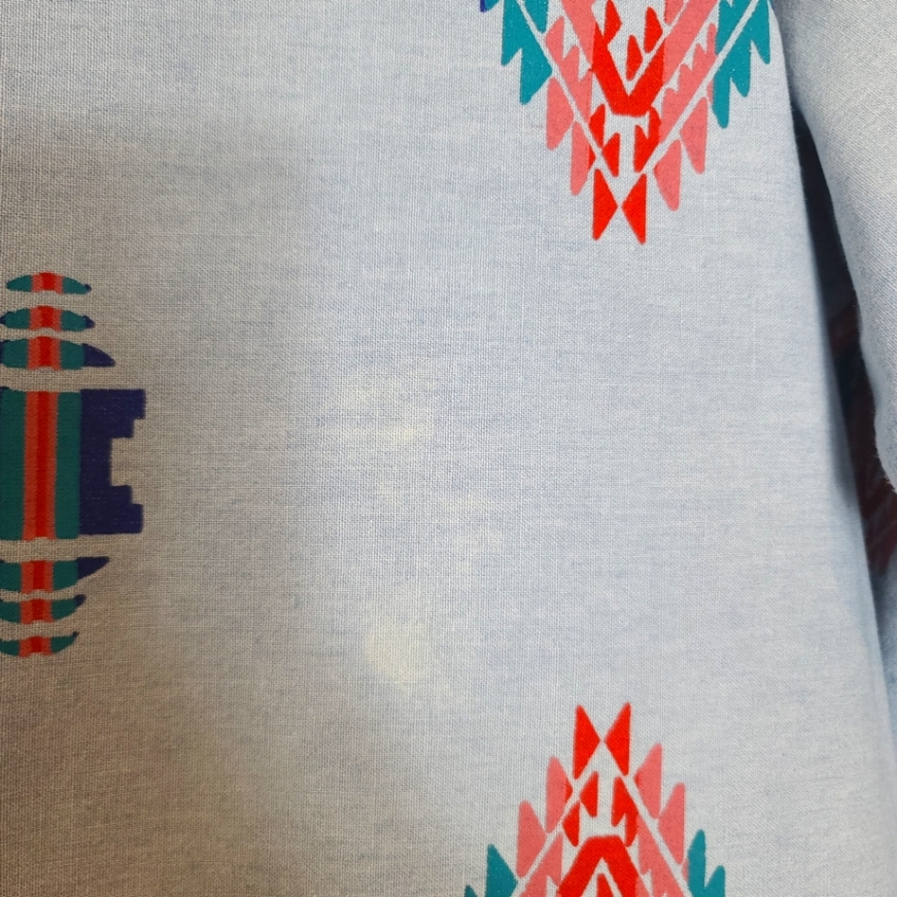 Vintage Denim & Co Southwestern Chambray Button Down Shirt - Picture 9 of 12